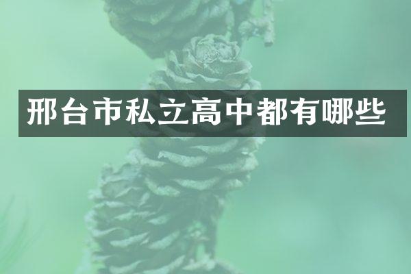 邢台市私立高中都有哪些