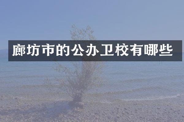 廊坊市的公办卫校有哪些