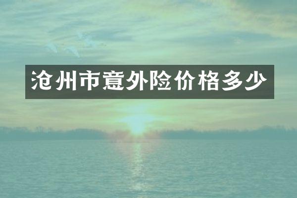 沧州市意外险价格多少
