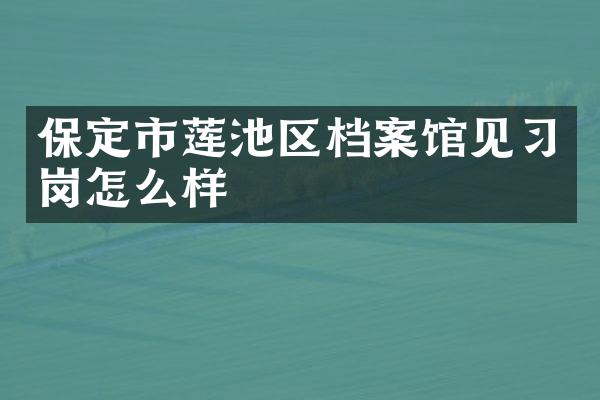 保定市莲池区档案馆见习岗怎么样