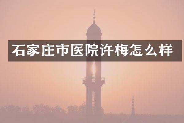 石家庄市医院许梅怎么样
