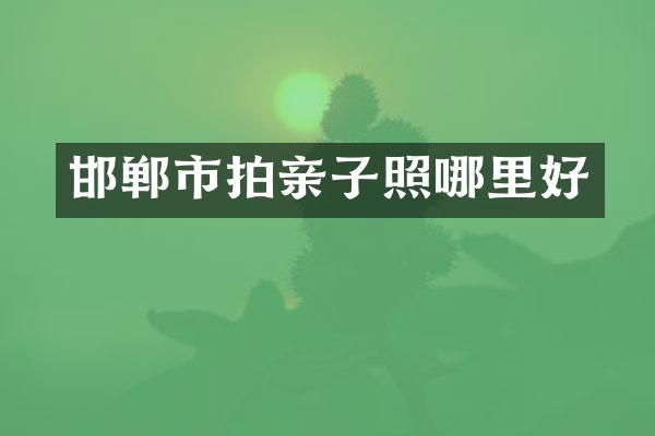 邯郸市拍亲子照哪里好