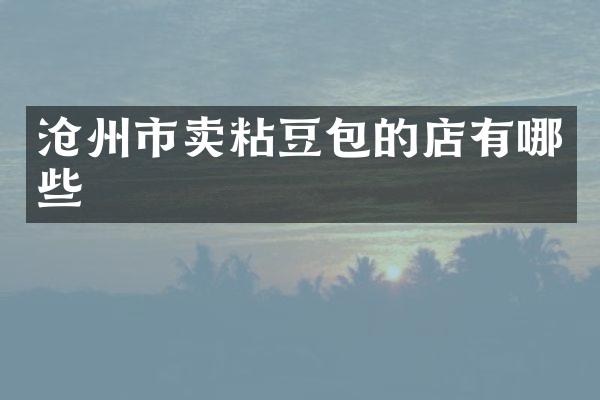 沧州市卖粘豆包的店有哪些