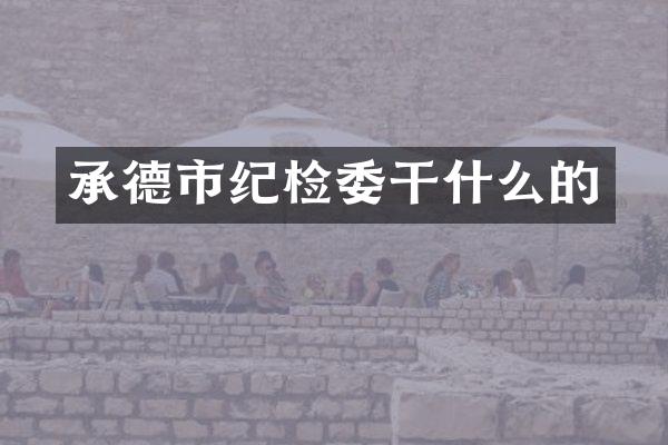 承德市纪检委干什么的