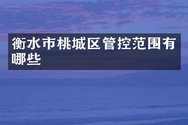 衡水市桃城区管控范围有哪些