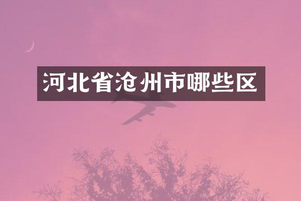 河北省沧州市哪些区
