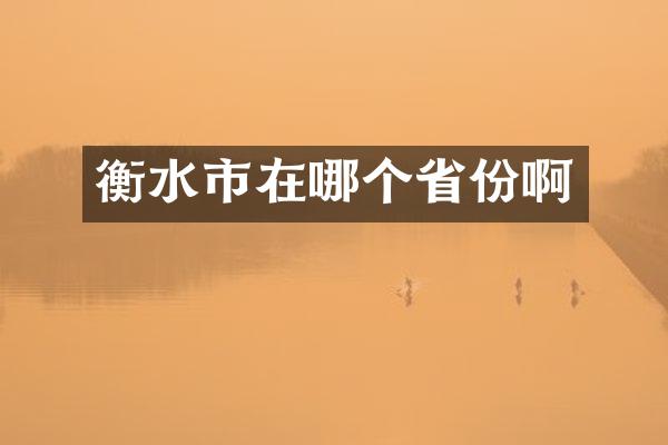 衡水市在哪个省份啊