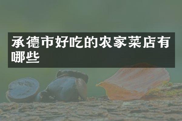 承德市好吃的农家菜店有哪些