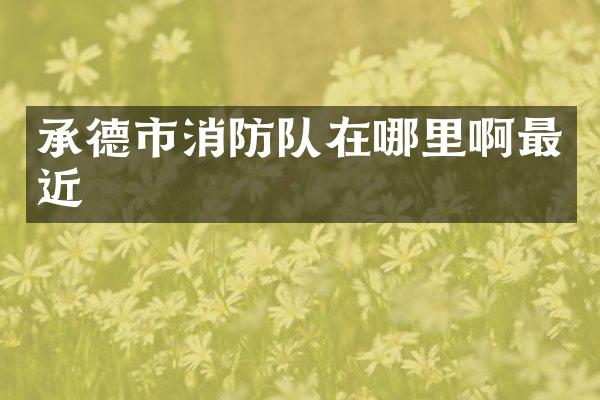 承德市消防队在哪里啊最近