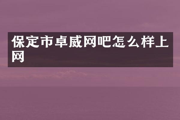保定市卓威网吧怎么样上网