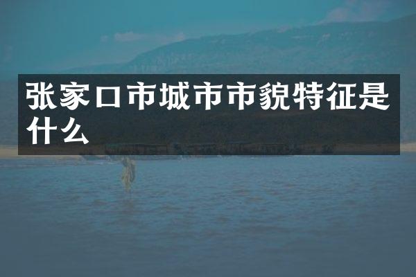 张家口市城市市貌特征是什么