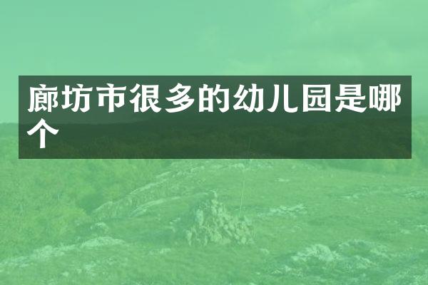 廊坊市很多的幼儿园是哪个