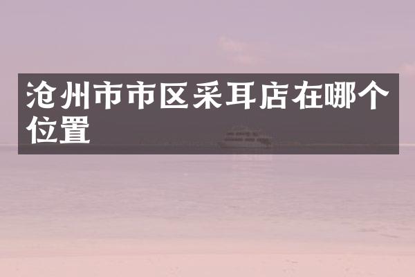 沧州市市区采耳店在哪个位置