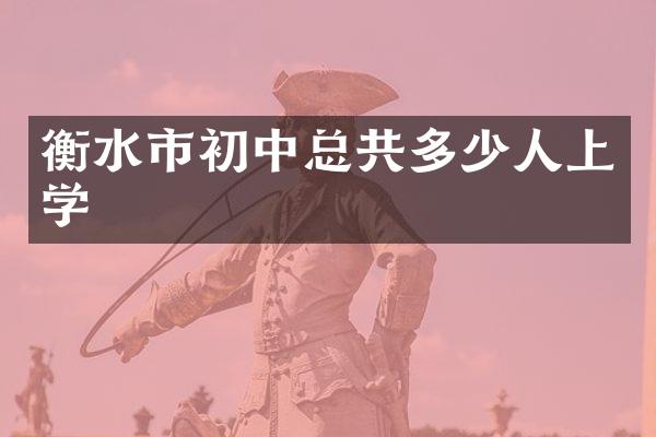 衡水市初中总共多少人上学