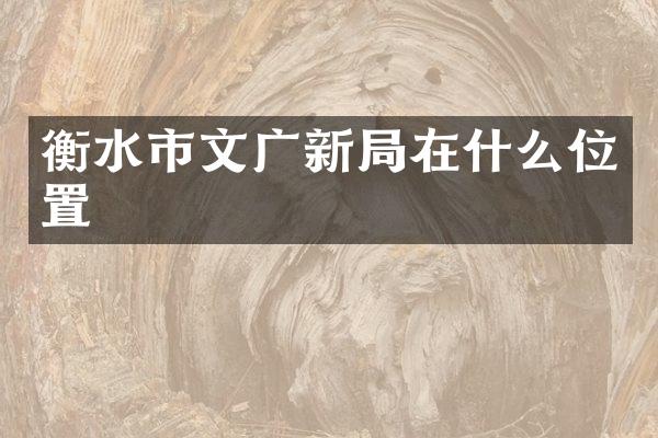 衡水市文广新局在什么位置