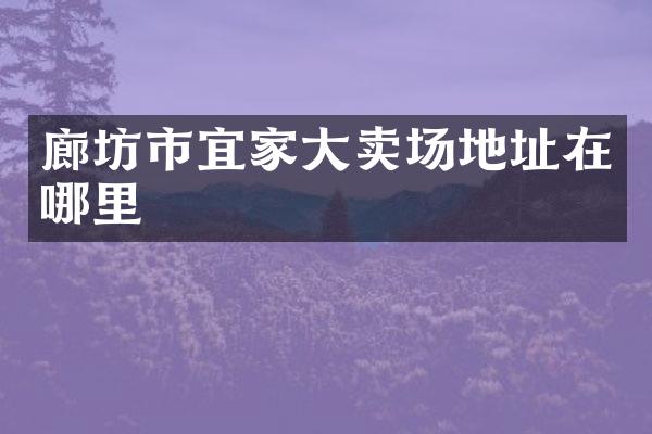 廊坊市宜家大卖场地址在哪里