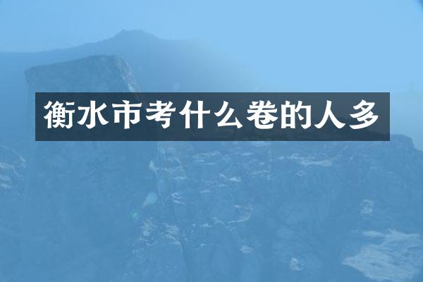 衡水市考什么卷的人多