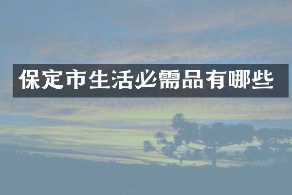 保定市生活必需品有哪些