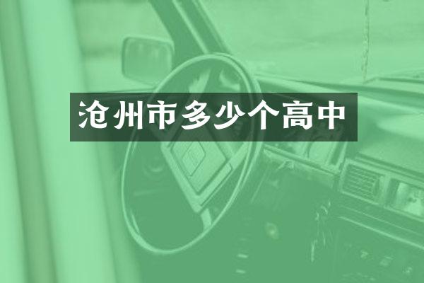 沧州市多少个高中