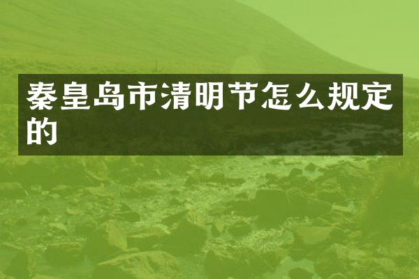 秦皇岛市清明节怎么规定的