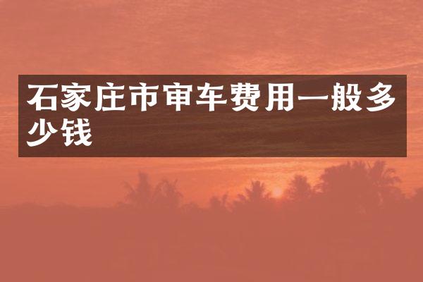 石家庄市审车费用一般多少钱