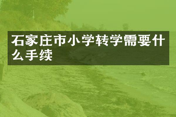 石家庄市小学转学需要什么手续