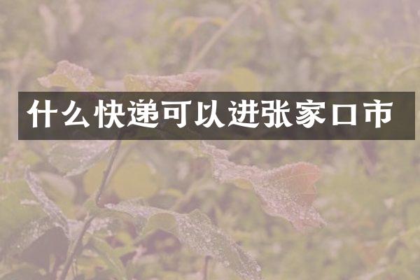 什么快递可以进张家口市