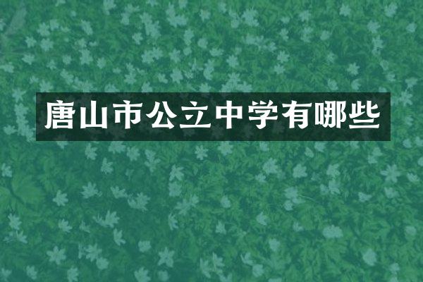 唐山市公立中学有哪些