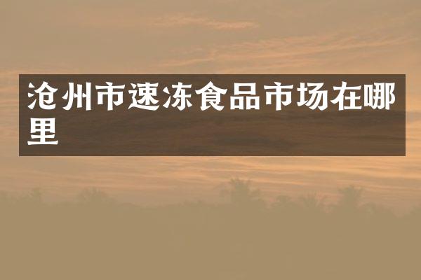 沧州市速冻食品市场在哪里