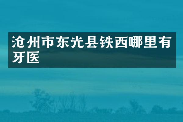沧州市东光县铁西哪里有牙医