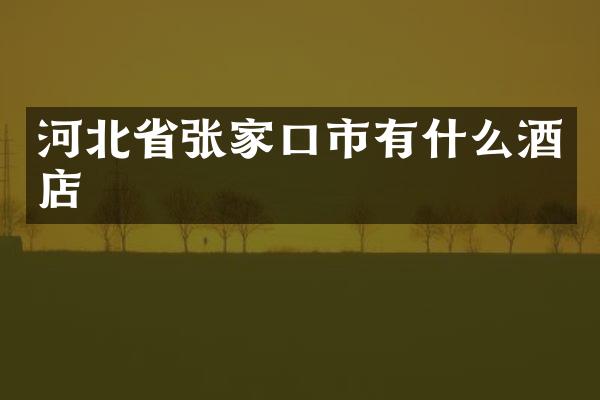 河北省张家口市有什么酒店