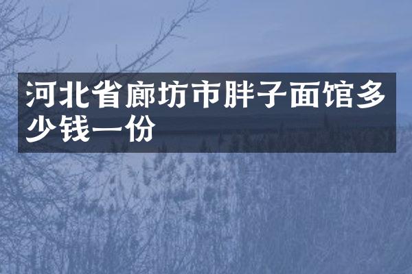 河北省廊坊市胖子面馆多少钱一份