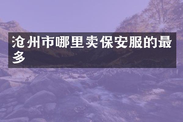 沧州市哪里卖保安服的最多