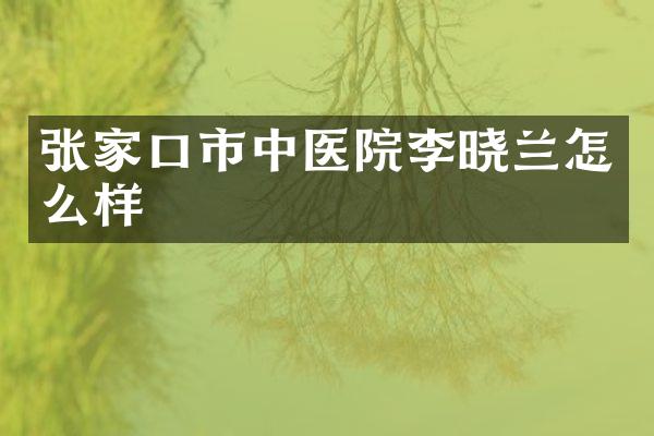 张家口市中医院李晓兰怎么样
