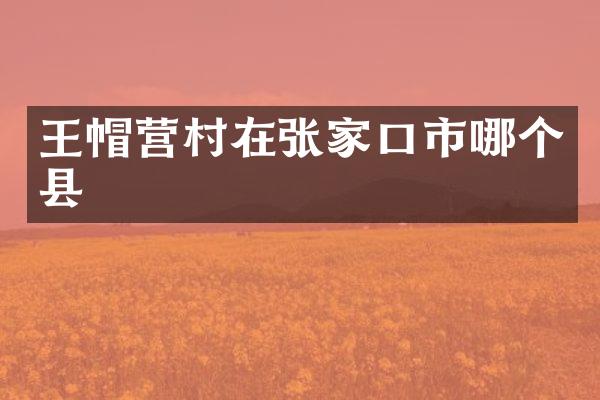 王帽营村在张家口市哪个县
