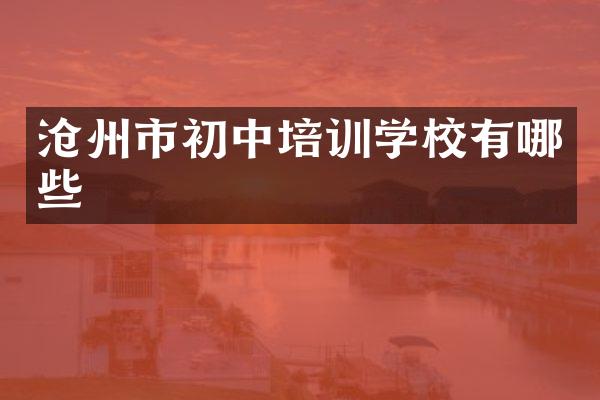 沧州市初中培训学校有哪些