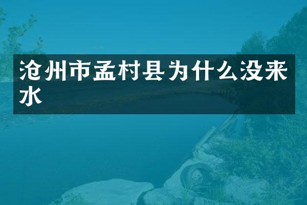 沧州市孟村县为什么没来水