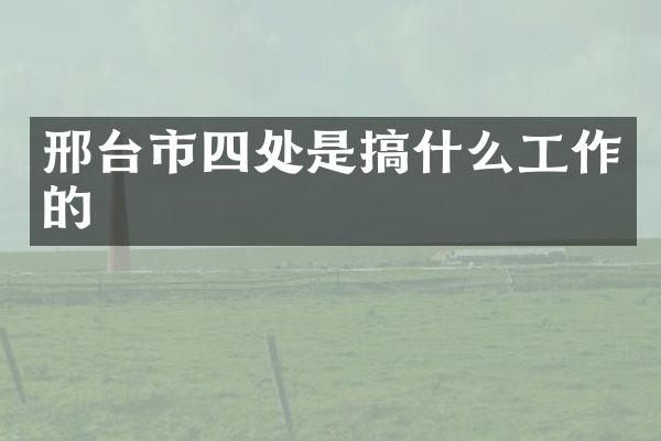 邢台市四处是搞什么工作的