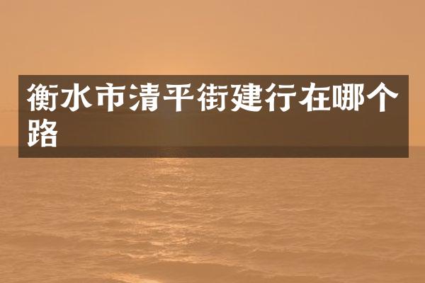 衡水市清平街建行在哪个路