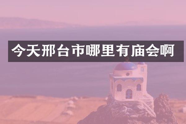 今天邢台市哪里有庙会啊