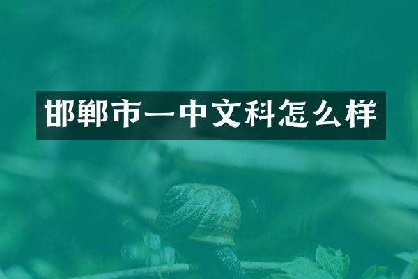 邯郸市一中文科怎么样