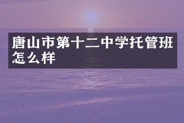 唐山市第十二中学托管班怎么样