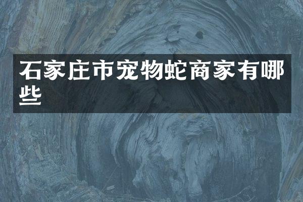 石家庄市宠物蛇商家有哪些