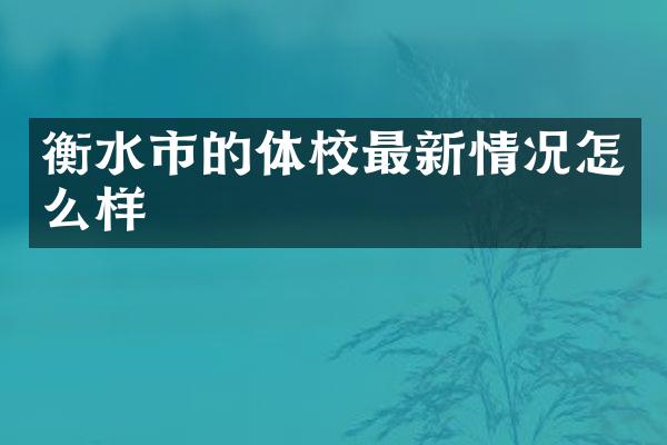 衡水市的体校最新情况怎么样