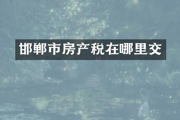 邯郸市房产税在哪里交