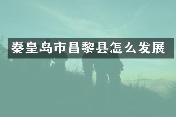 秦皇岛市昌黎县怎么发展