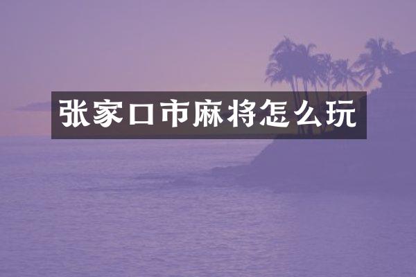 张家口市麻将怎么玩
