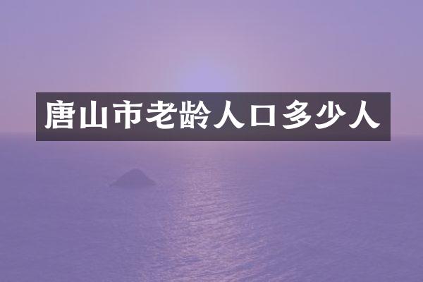 唐山市老龄人口多少人