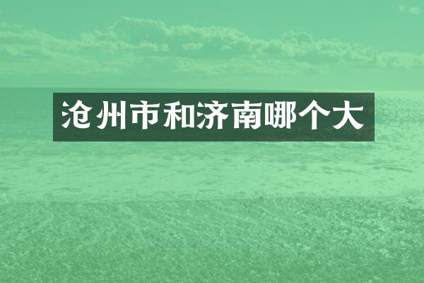 沧州市和济南哪个大