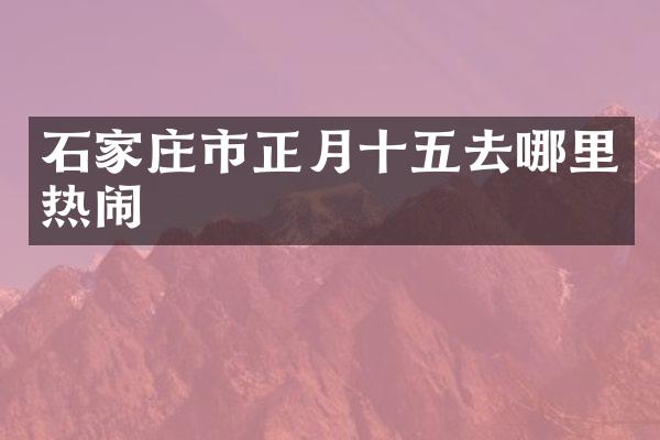 石家庄市正月十五去哪里热闹
